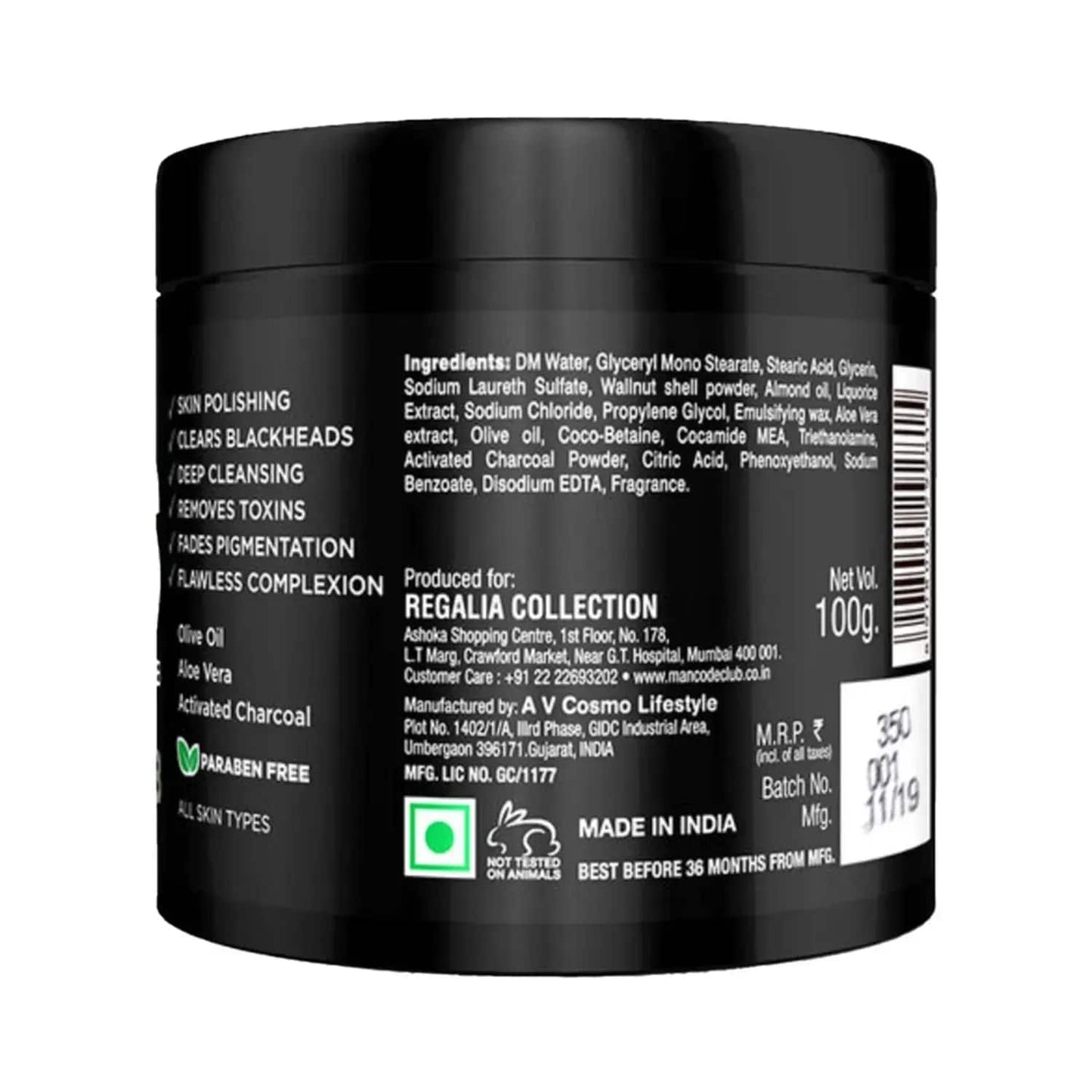 Mancode Charcoal Face Scrub - (100g)