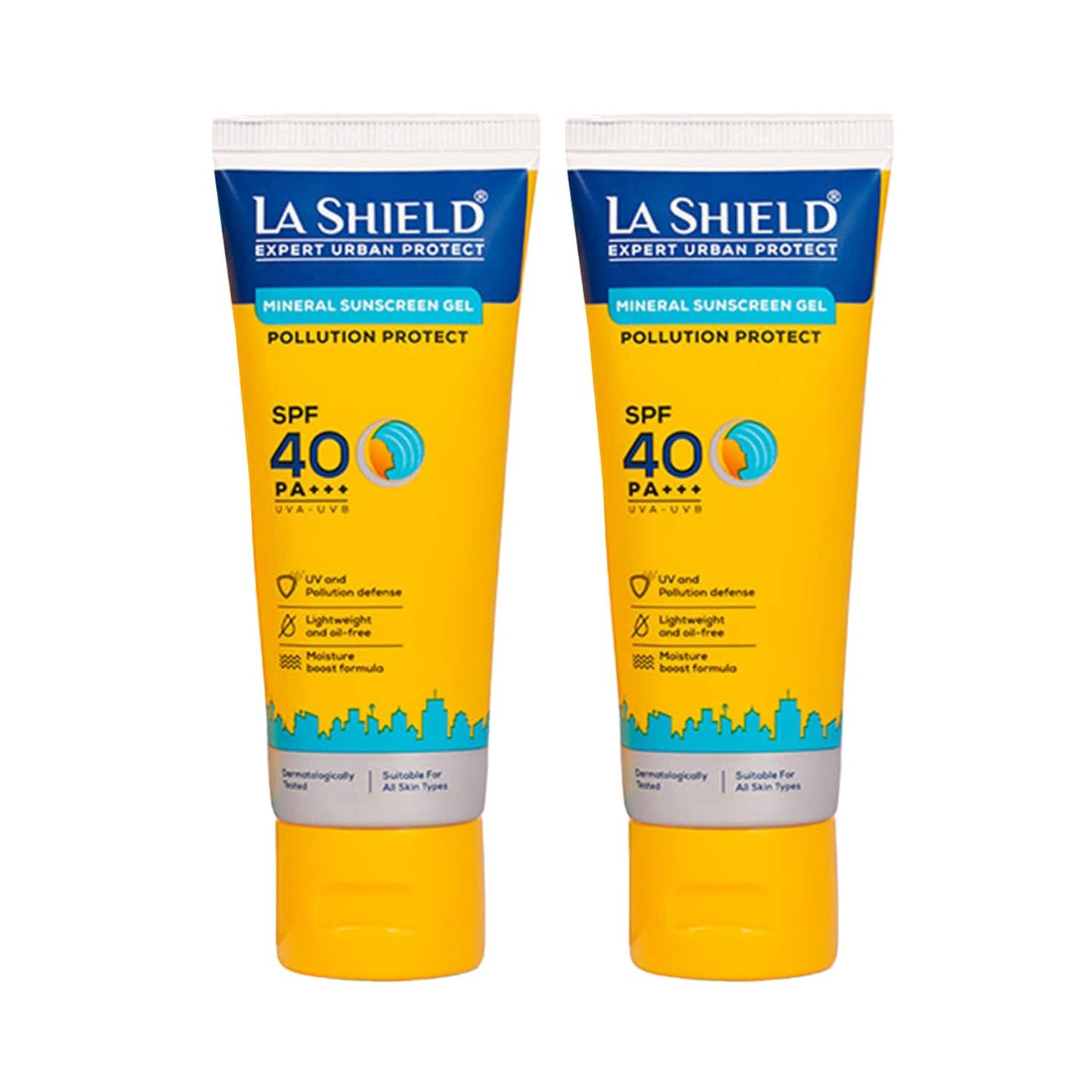 La Shield Pollution Protect Mineral Sunscreen Gel SPF 50 Pack of 2 (50 g) Combo