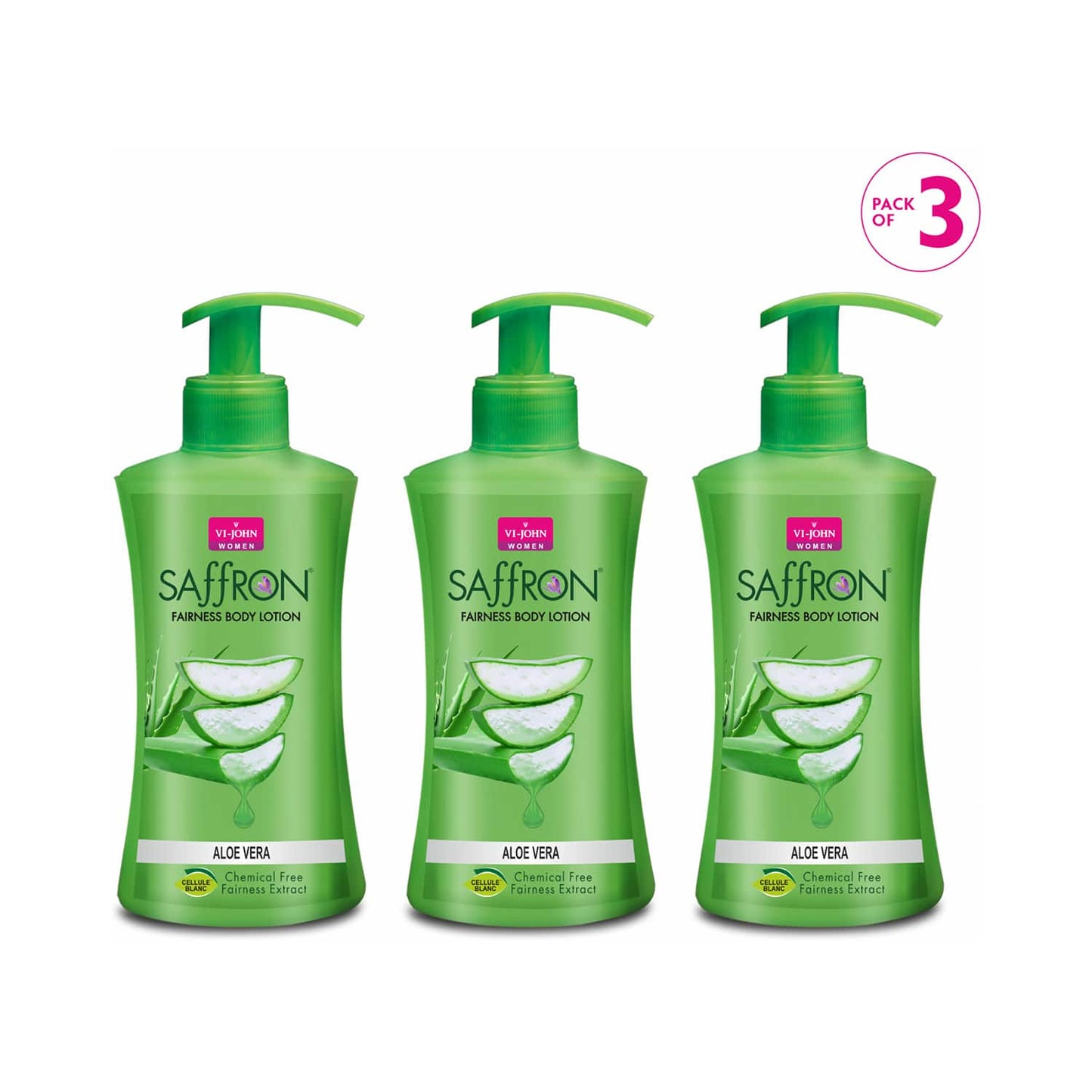 VI-JOHN Aloe Vera Fairness Body Lotion (Pack of 3)