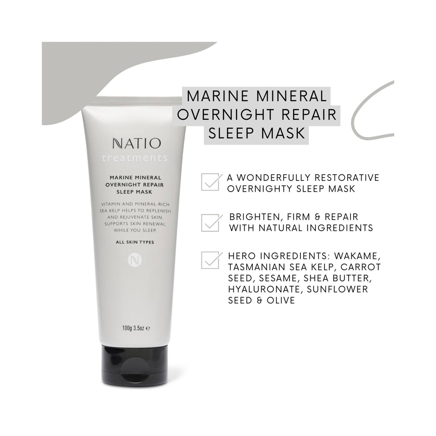 Natio Treatments Marine Mineral Overnight Repair Sleep Mask (100g)