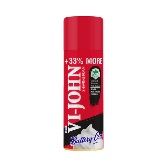 VI-JOHN Special Moisturizing Formula Shaving Foam With Vitamin E Enriched With Antibacterial (400ml)