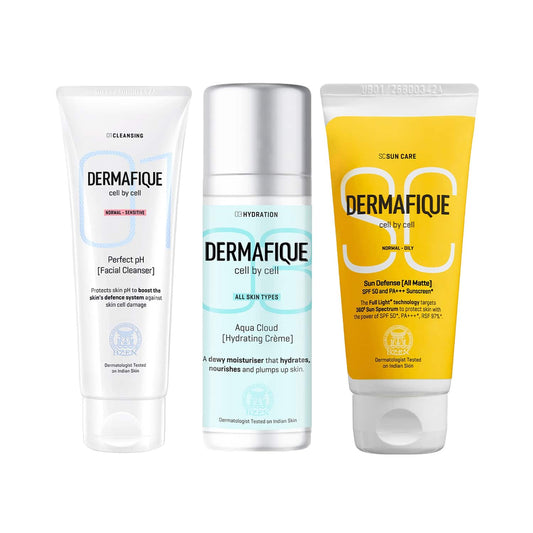 Dermafique Summer Care Combo - Cleanser + Creme + Sunscreen