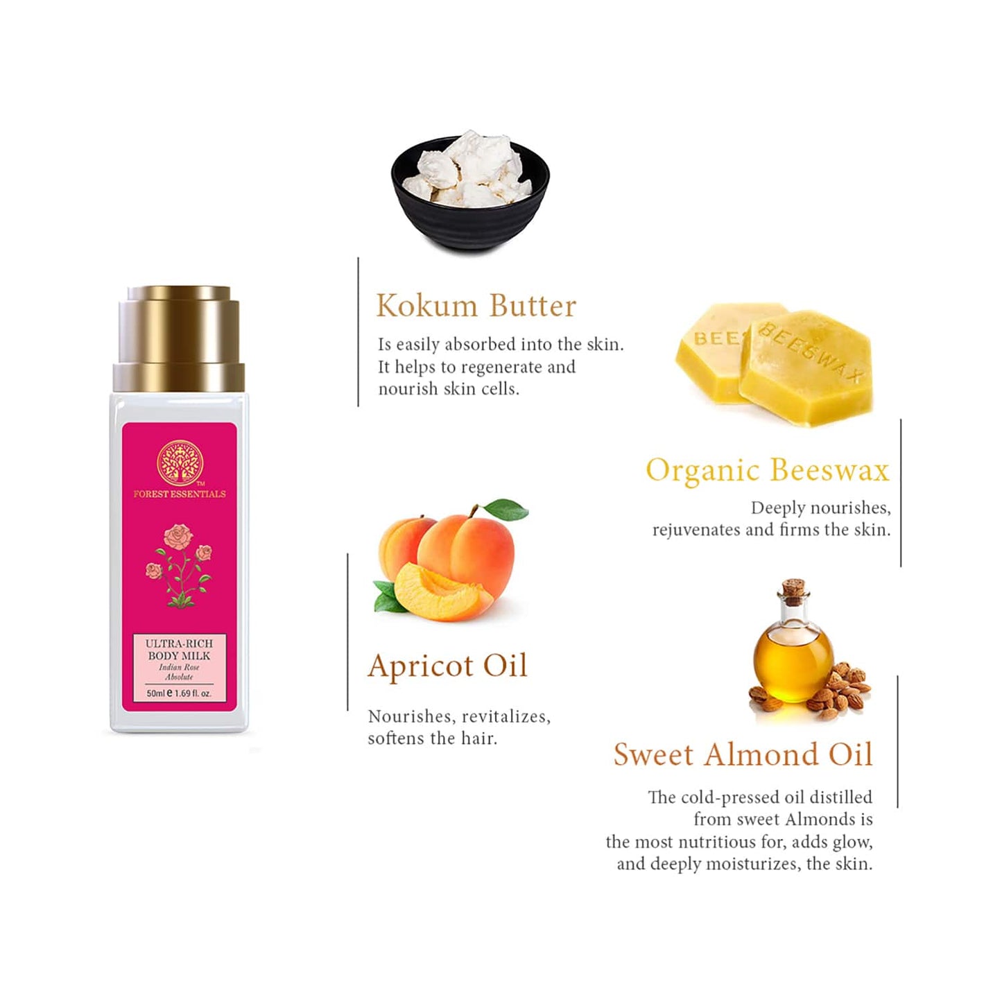 Forest Essentials Indian Rose Absolute Ultra-Rich Body Milk (50ml)