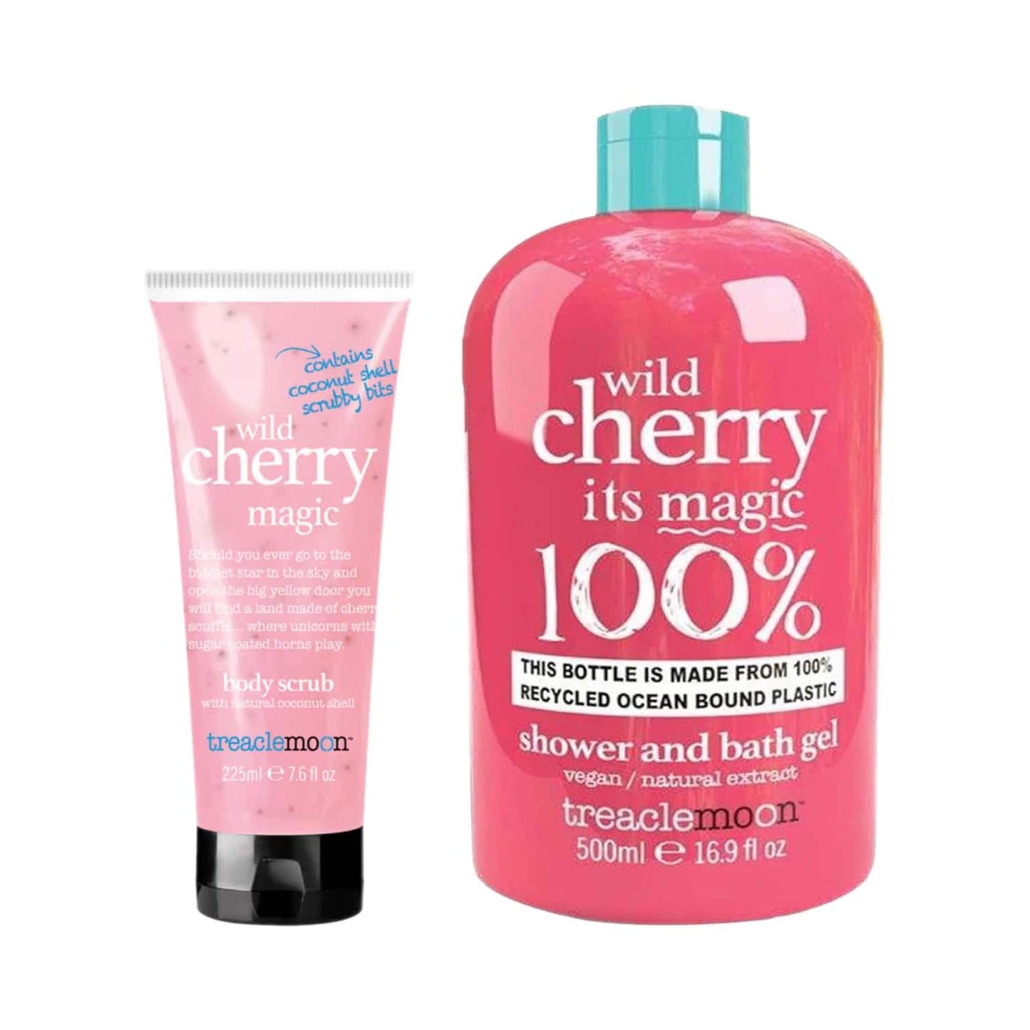 Treaclemoon Wild Cherry Magic Shower Gel (500 ml) + Wild Cherry Magic Body Scrub (225 ml) Combo