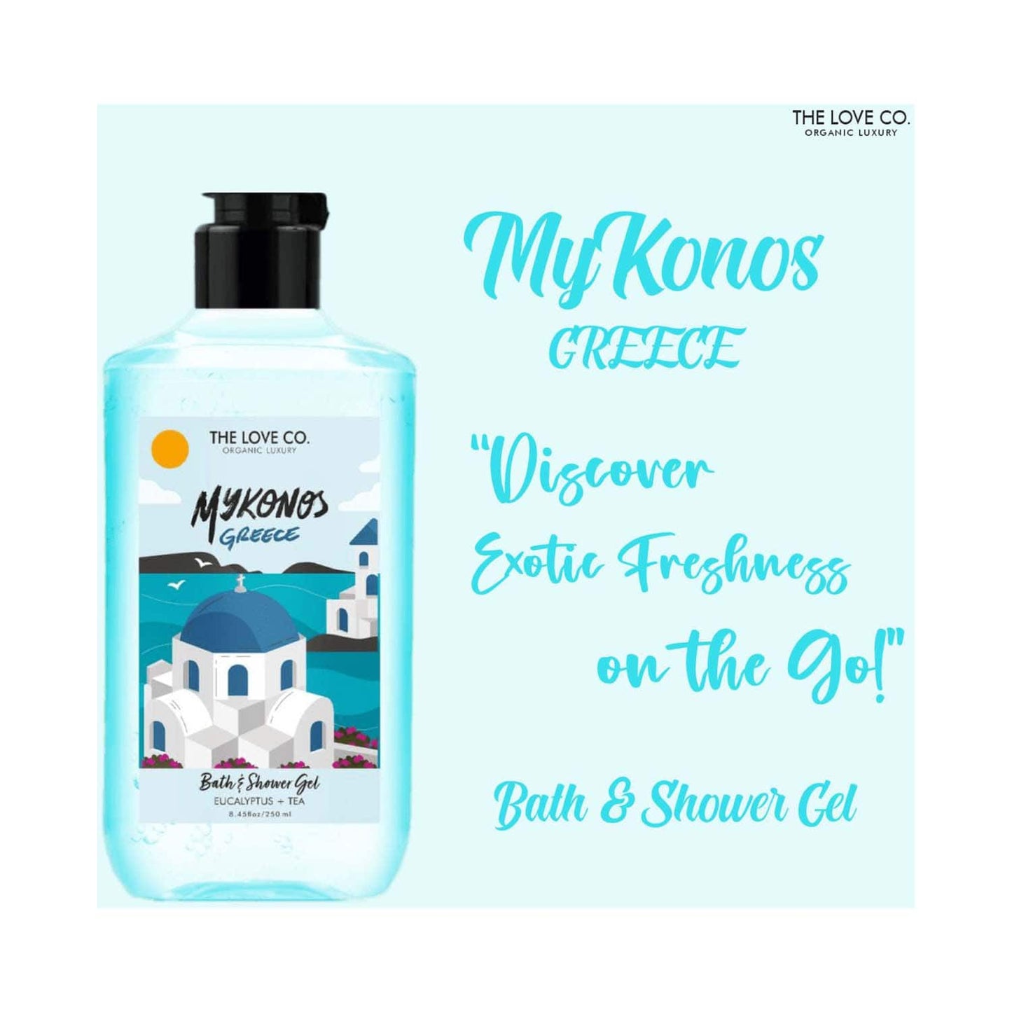 THE LOVE CO. Mykonos Greece Body and Shower Gel (250ml)