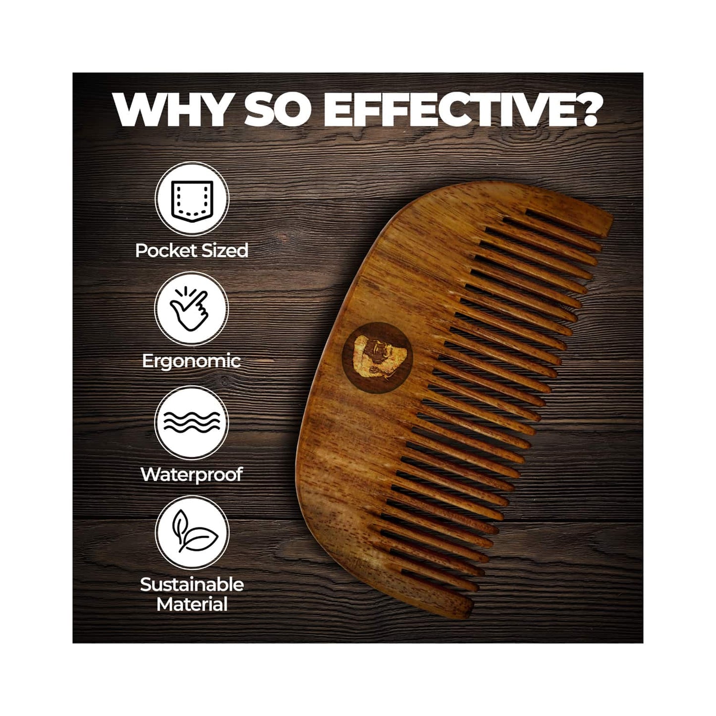 Beardo Compact Beard Wooden Comb