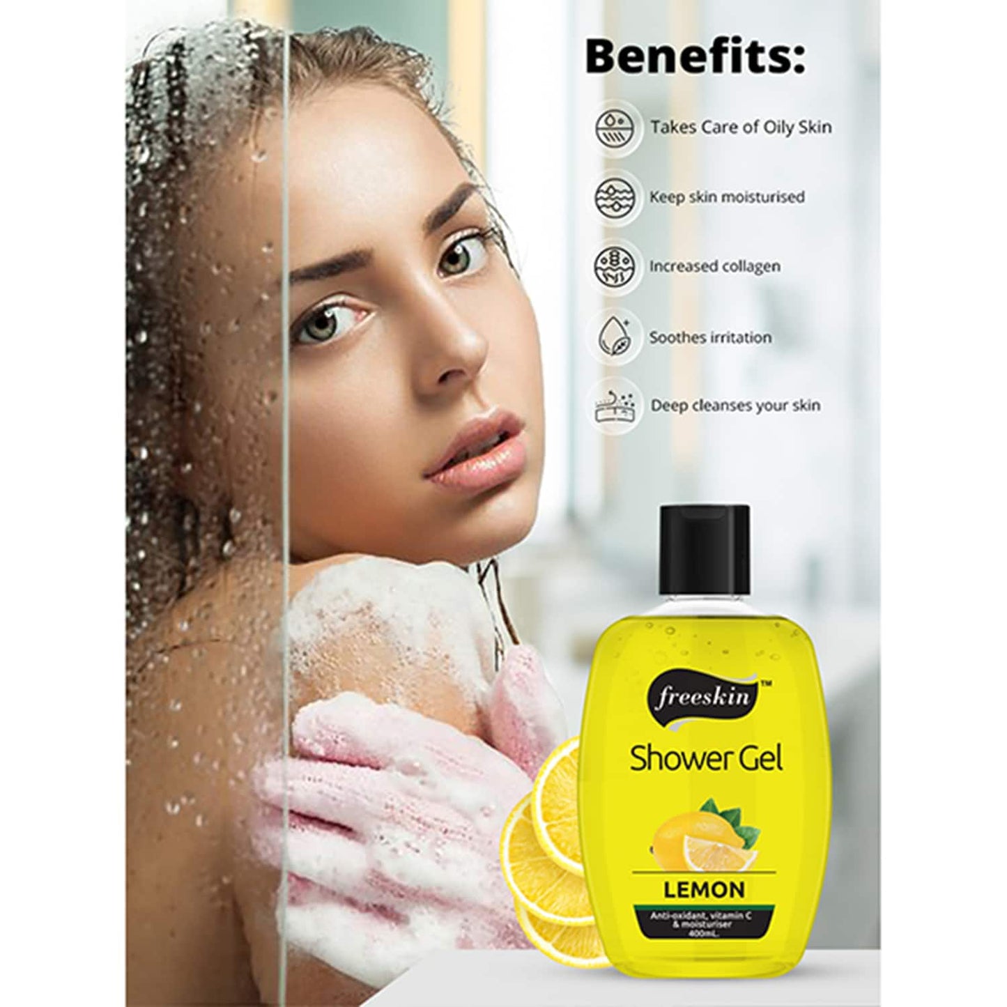 Freeskin Lemon Moisturizing Shower Gel (400ml)