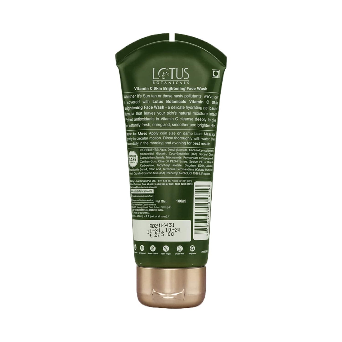 Lotus Botanicals Skin Brightening Face Wash (100ml)