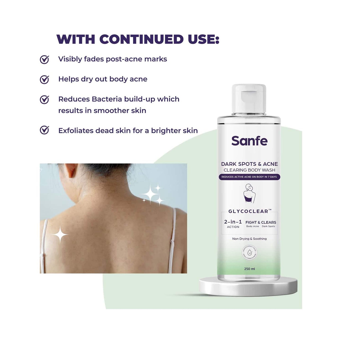 Sanfe Dark Spots and Acne Clearing Body Wash (250ml)