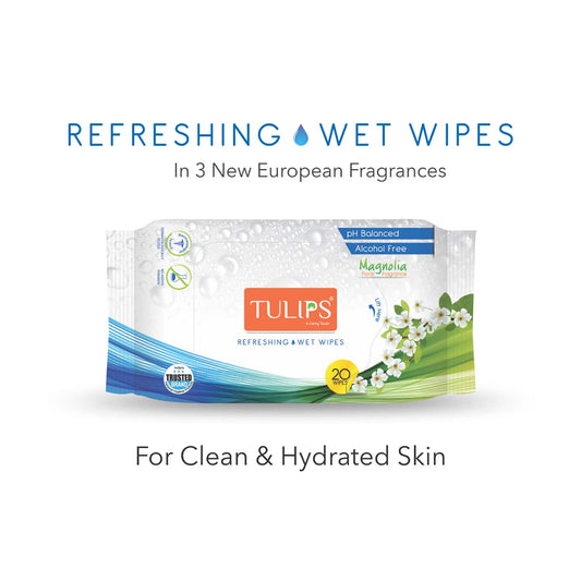 Tulips Refreshing Wet Wipes - Magnolia (20Pcs)