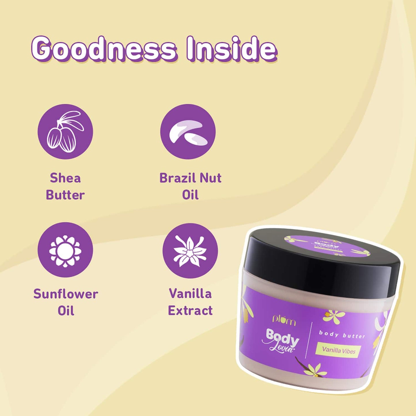 Plum BodyLovin' Vanilla Vibes Body Butter | Intense Moisture | Rich Shea Butter Formula (200g)