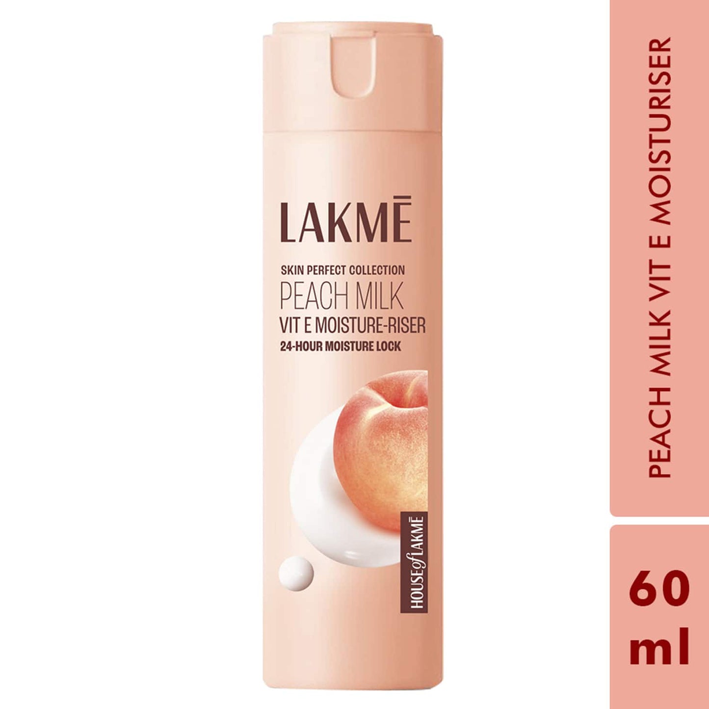 Lakme Peach Milk Vit E Light- Weight & Non-Sticky Moisturizer with 24-Hours Lock (60 ml)