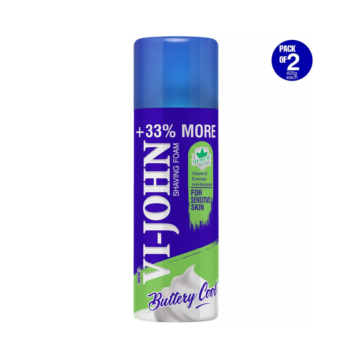 VI-JOHN Shaving Foam for Sensitive Skin (Pack of 2)