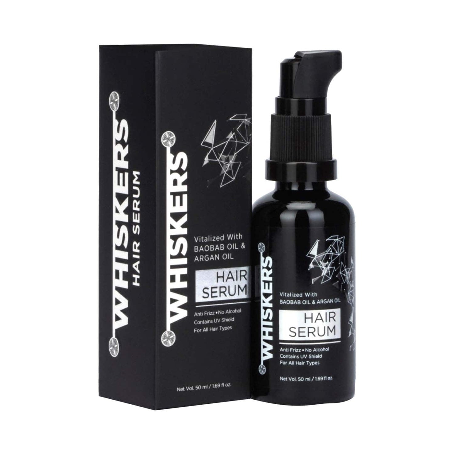 WHISKERS Vitalized With Baobab Oil and Argan Oil Hair Serum For Men (50 ml)