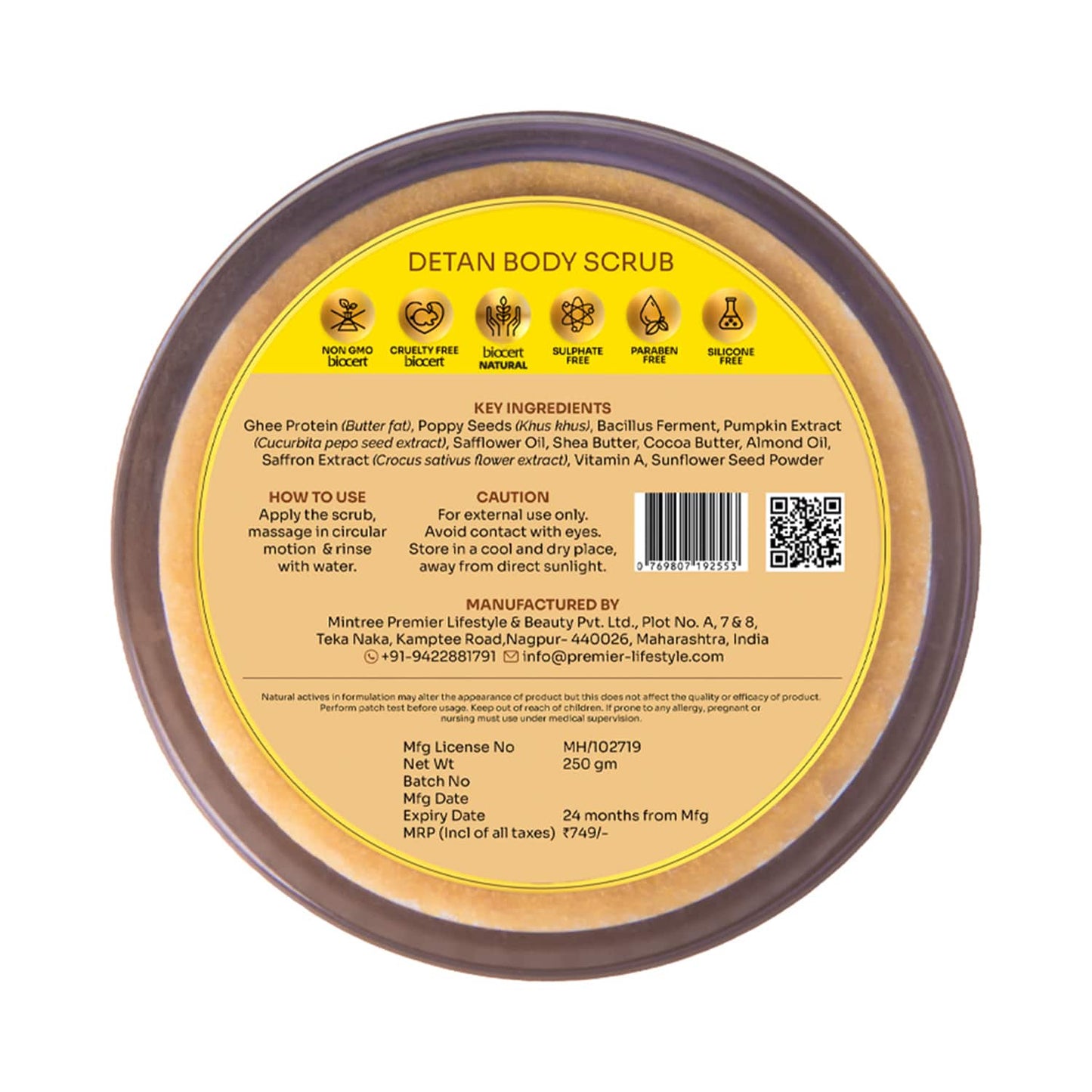 Vedic Valley Ghee & Khus Khus Detan Body Scrub (250g)