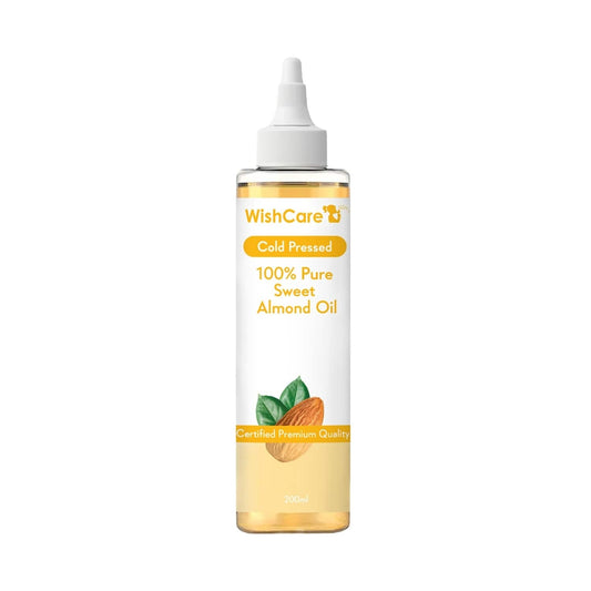 WishCare 100% Pure Cold Pressed Sweet Almond Oil (200ml)