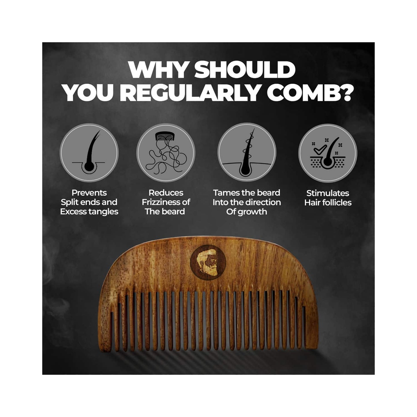 Beardo Compact Beard Wooden Comb