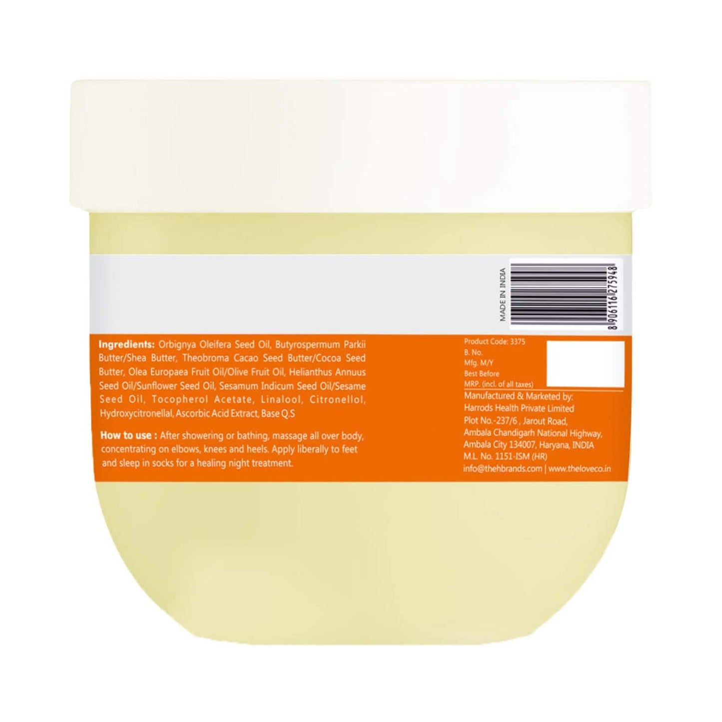 THE LOVE CO. Vitamin C Body Butter Deep Moisturization With Pure Shea Butter (200g)