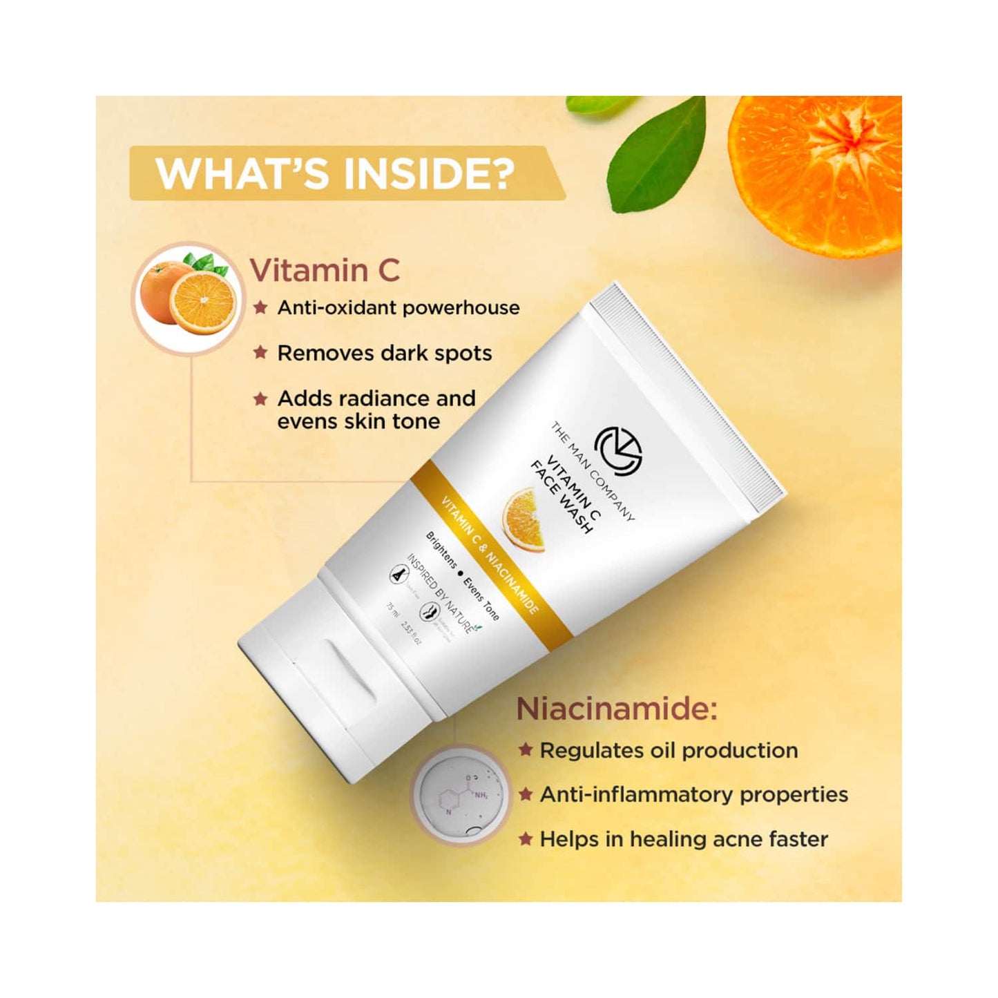 The Man Company Anti Ageing & Skin Brightening Vitamin C Face Wash (75ml)