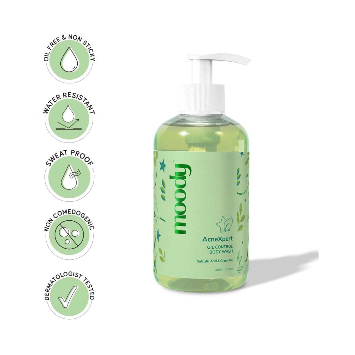 Moody Acnexpert with Salicylic Acid and Green Tea Body Wash (200 ml)