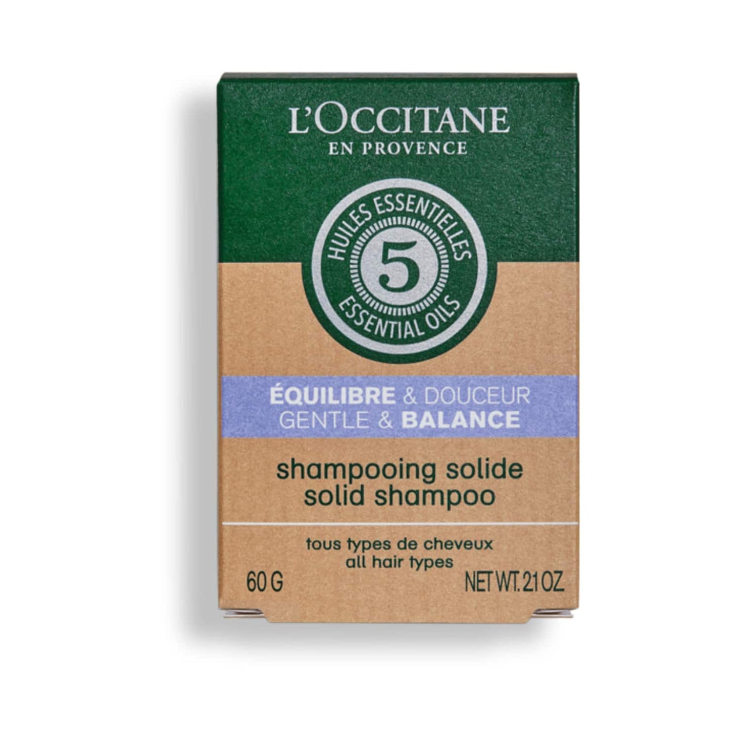 L'occitane 5 Essential Oils Gentle & Balance Solid Shampoo (60g)