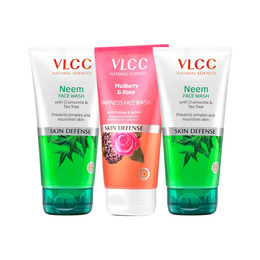 VLCC Mulberry and Rose Fairness & Neem Face Wash Combo