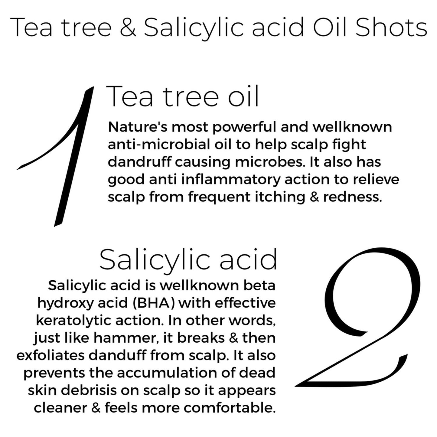 Brillare Tea Tree & Salicylic Oil Shots (48ml) and Tea Tree Oil (100ml) Dandruff  Scalp Combo