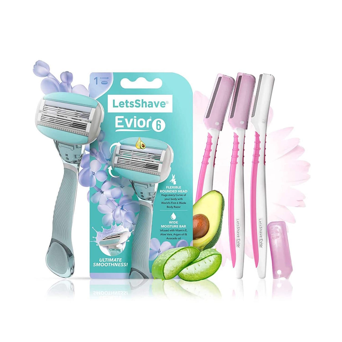 LetsShave Evior Kit (6 Razor + Face Razor 3Pcs) for Women