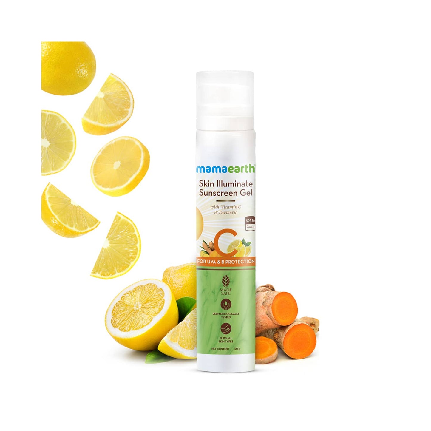 Mamaearth Skin Illuminate Sunscreen With SPF 50 Gel With Vitamin C & Turmeric (50g)