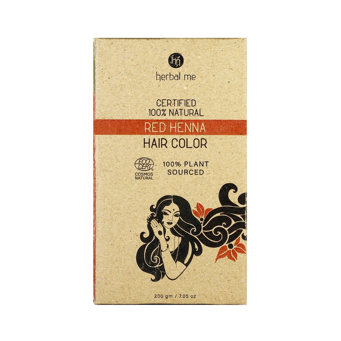 Herbal Me Certified 100% Natural Henna Hair Color - Red (200g)