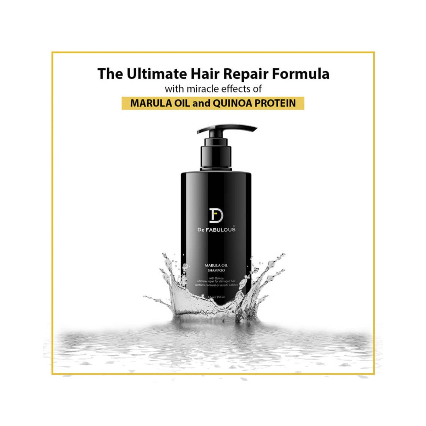 De Fabulous Marula Oil Shampoo with Quinoa Ultimate Repair for Damaged Hair (250ml)