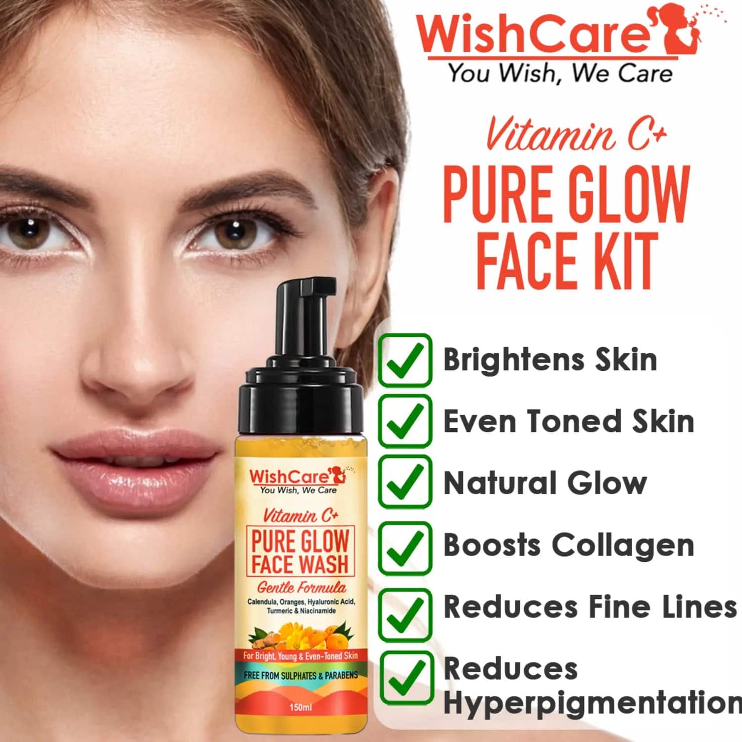 WishCare Vitamin C+ Pure Glow Face Wash (150ml)