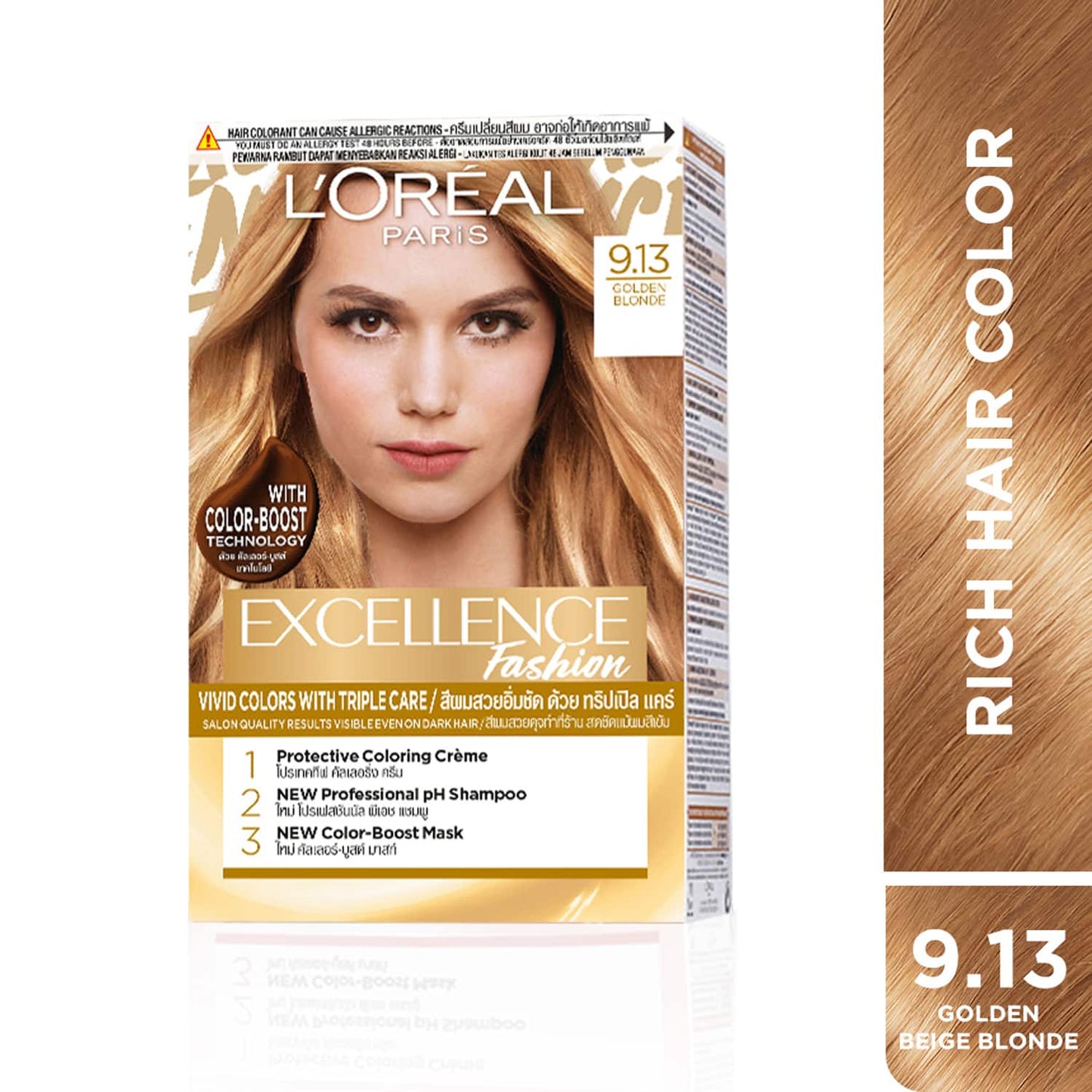 L'Oreal Paris Excellence Fashion Highlights Hair Color, 9.13 Golden Beige Blonde