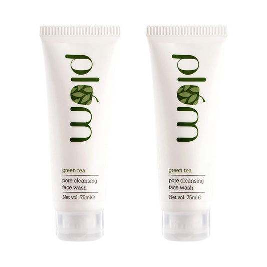 Plum Green Tea Pore Cleansing Face Wash, Oily Skin, Fights Acne (75ml) - Pack of 2 combo