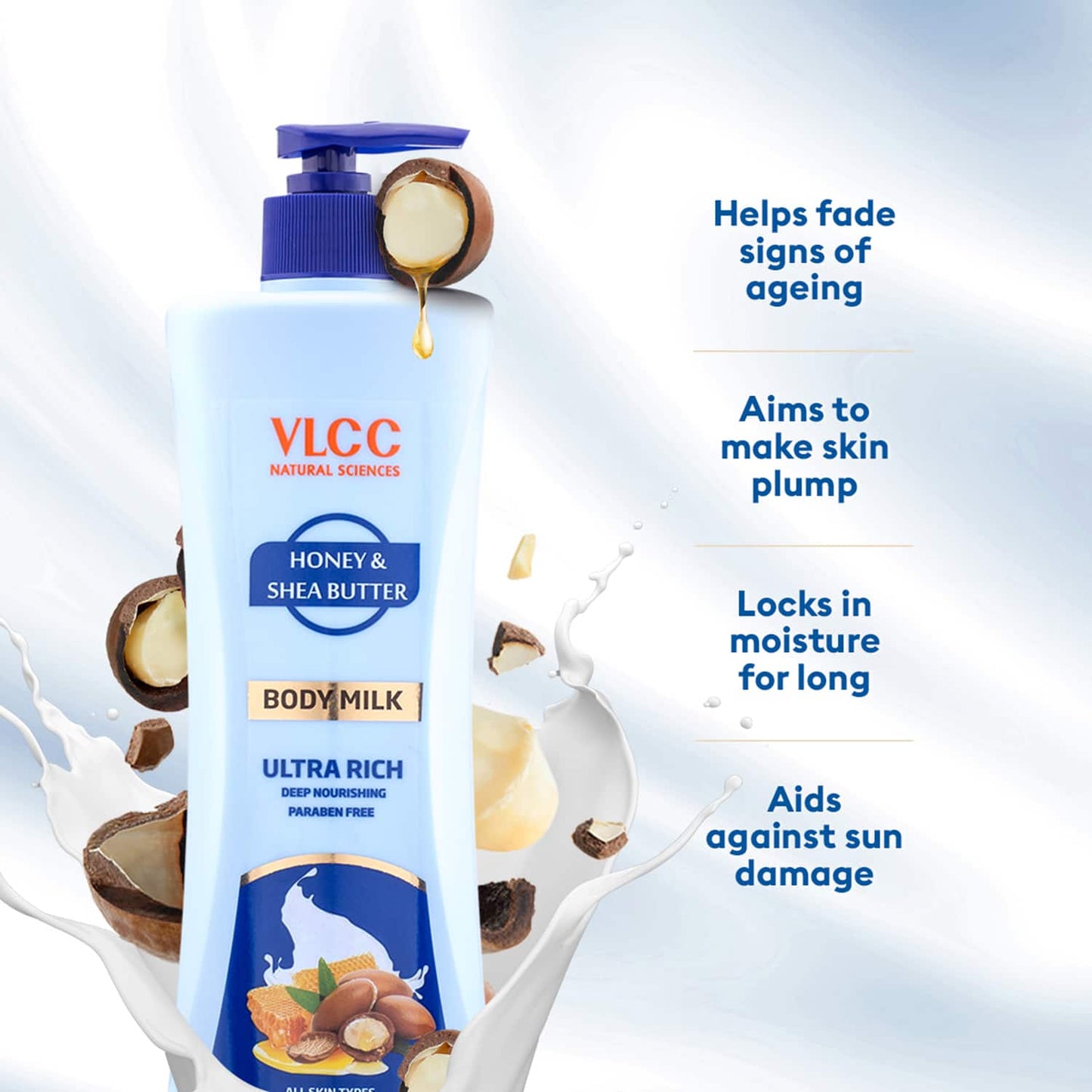 VLCC Honey & Shea Butter Body Milk Cream (400ml)