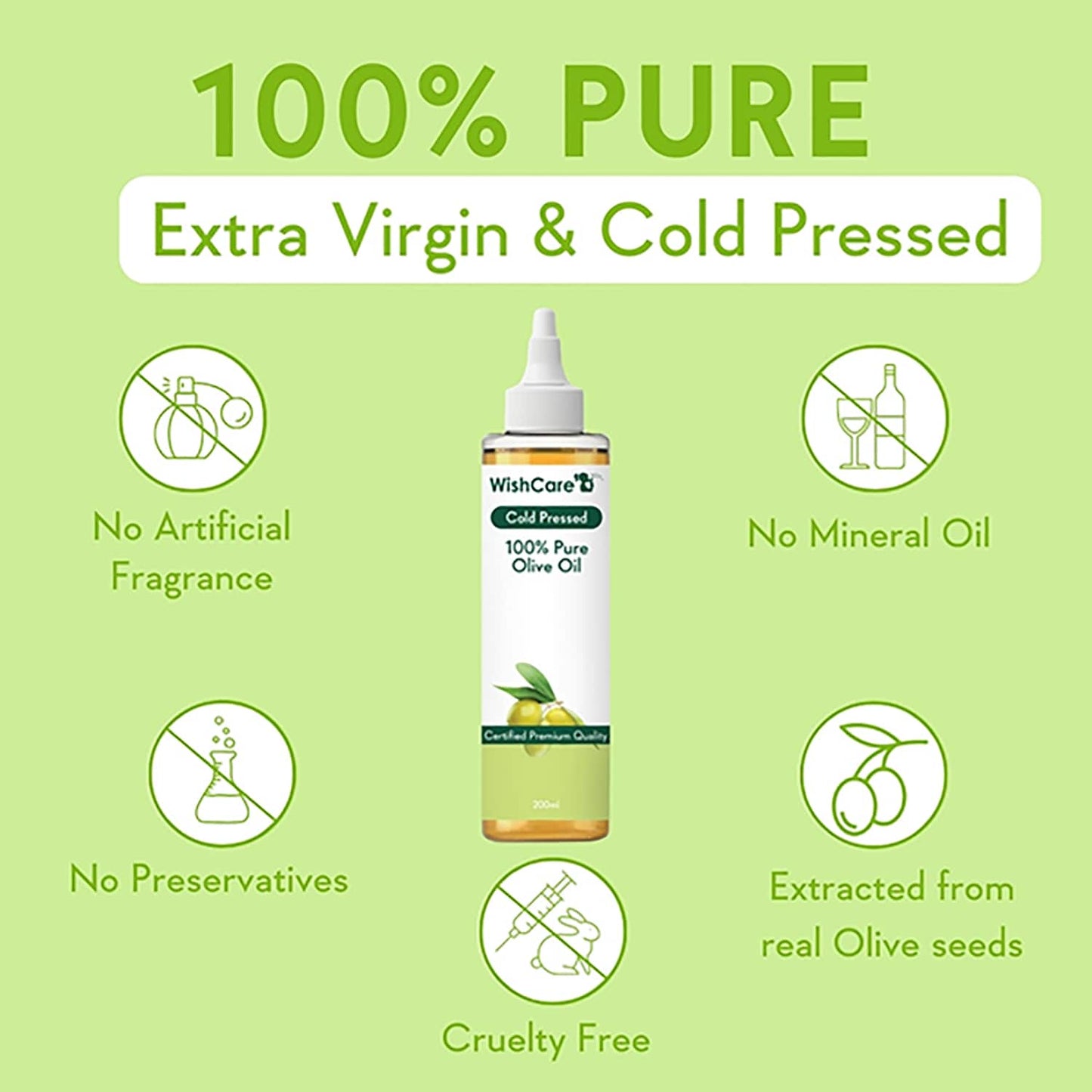 WishCare 100% Pure Cold Pressed Olive Oil (200ml)