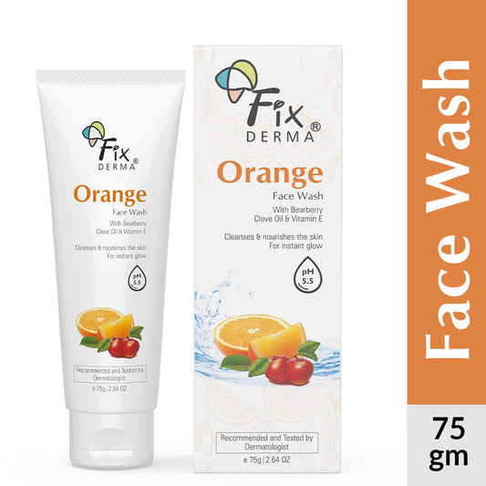 Fixderma Orange Facewash with Vitamin E & Bearberry for Tan Removal (75g)