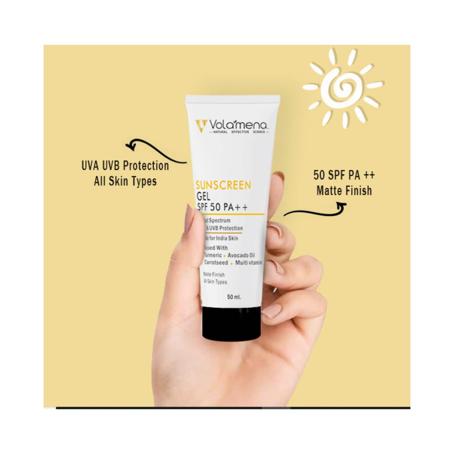 Volamena Hydrating Sunscreen Light Gel With SPF 50 ++ (50ml)