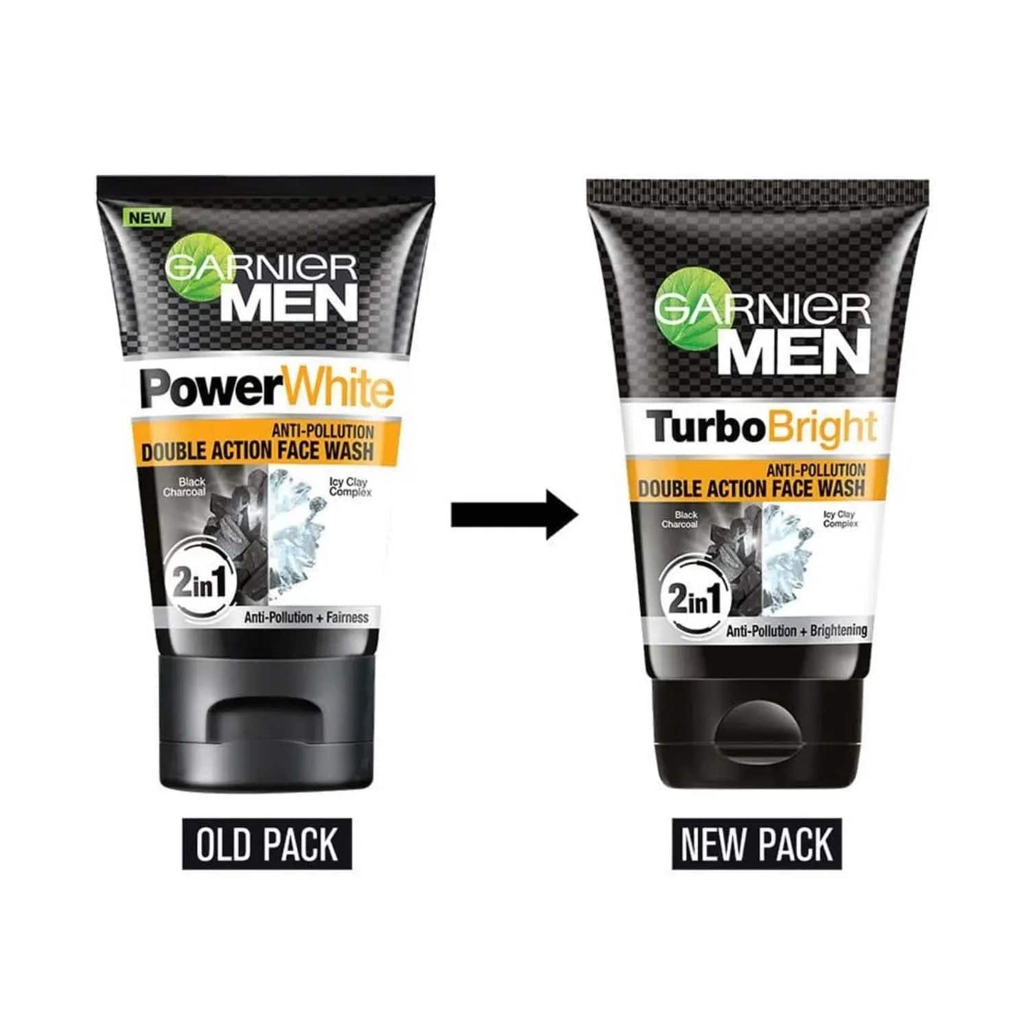 Garnier Men Turbo Bright Anti-Pollution Double Action Face Wash (100g)