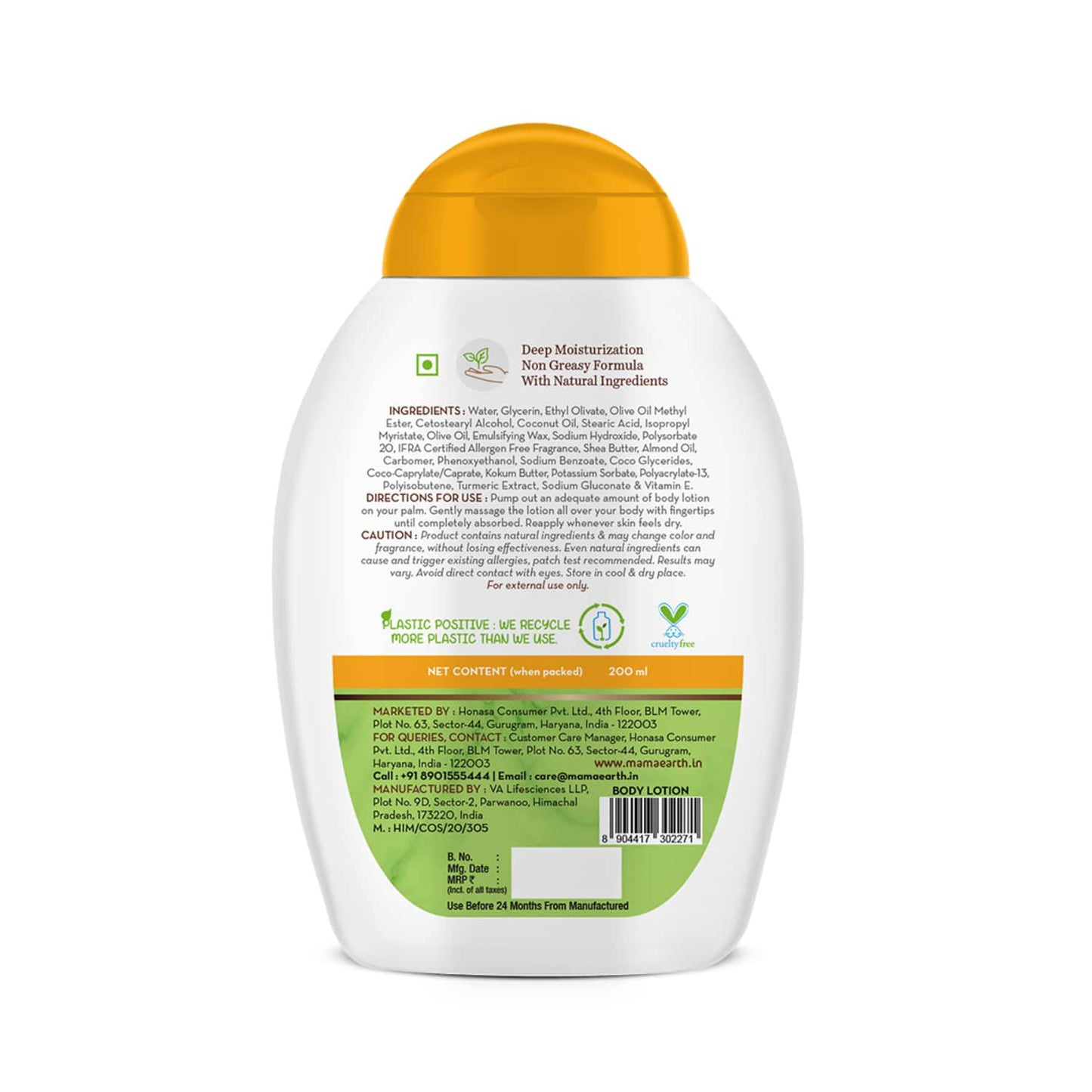 Mamaearth Ubtan Body Lotion With Turmeric & Kokum Butter For Glowing Skin (200ml)