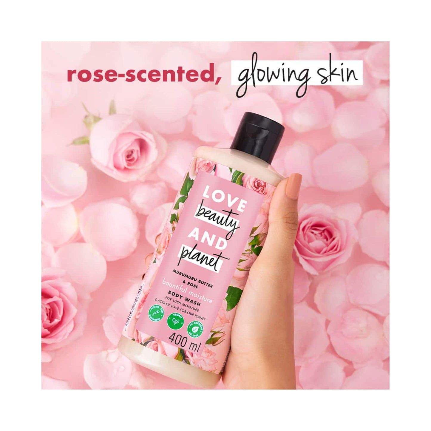 Love Beauty & Planet Murumuru Butter and Rose Moisturising Creme Body Wash (400 ml)