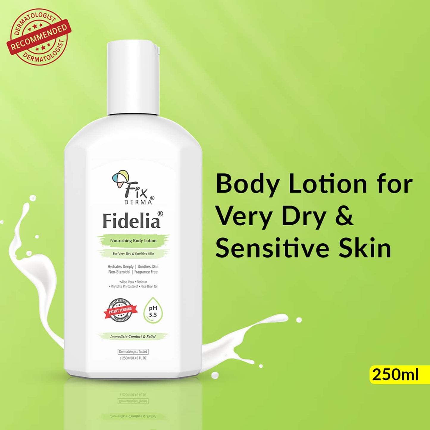 Fixderma Fidelia Nourishing Body Lotion for Very Dry Skin with Rice Brain Oil & Aloe Vera (250ml)