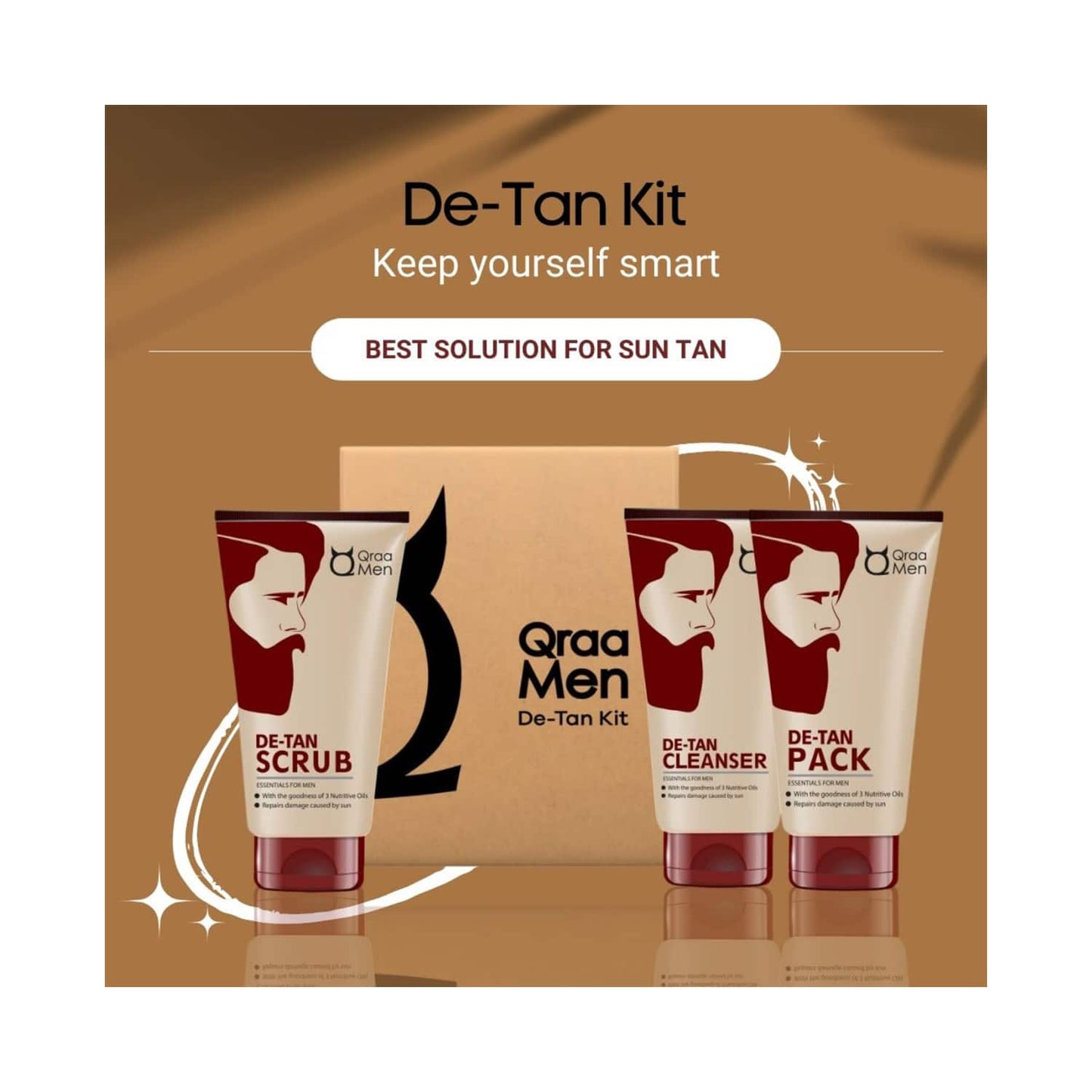 Qraamen De-Tan Kit For Instant Tan Removal (3 pcs)