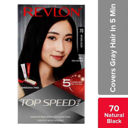 Revlon Top Speed Hair Color - 70 Natural Black (80g+15ml)