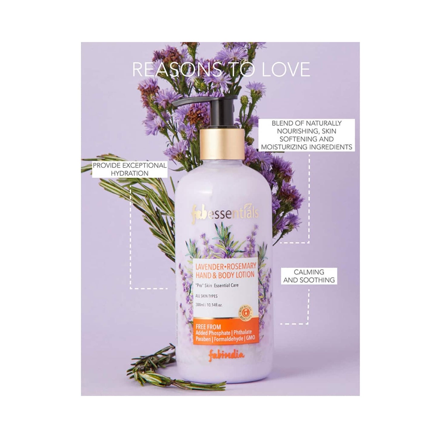 Fabessentials by Fabindia Lavender Rosemary Hand & Body Lotion (300ml)