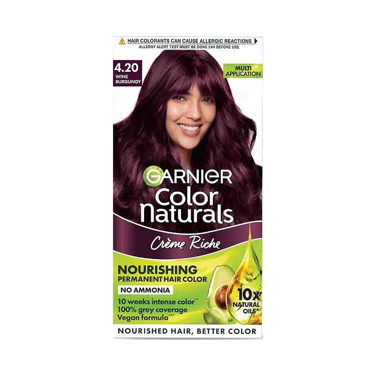 Garnier Color Naturals Creme Riche Hair Color - 4.20 Wine Burgundy (70ml+60g)