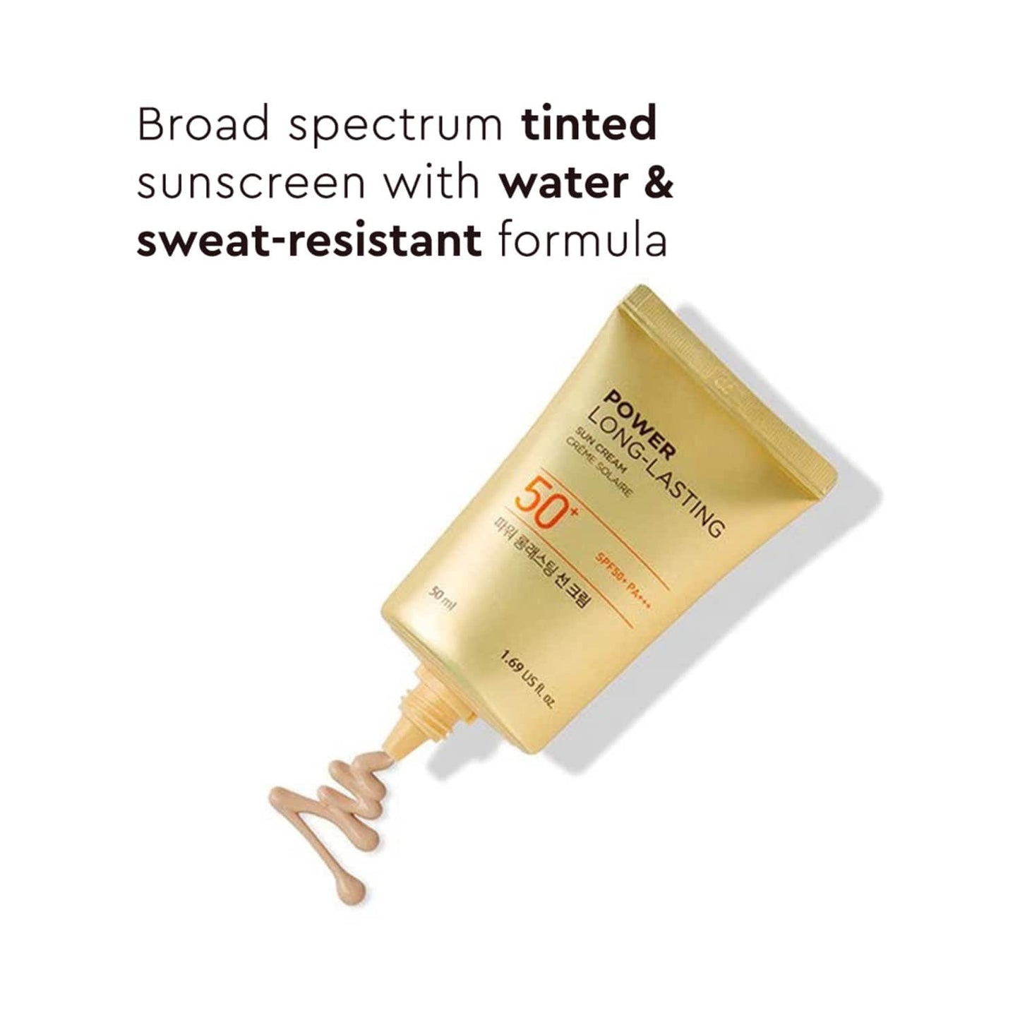 The Face Shop Power Long-Lasting SPF 50+ Pa+++ Tinted Sunscreen, Evens Skin Tone & Water Resistant (50 ml