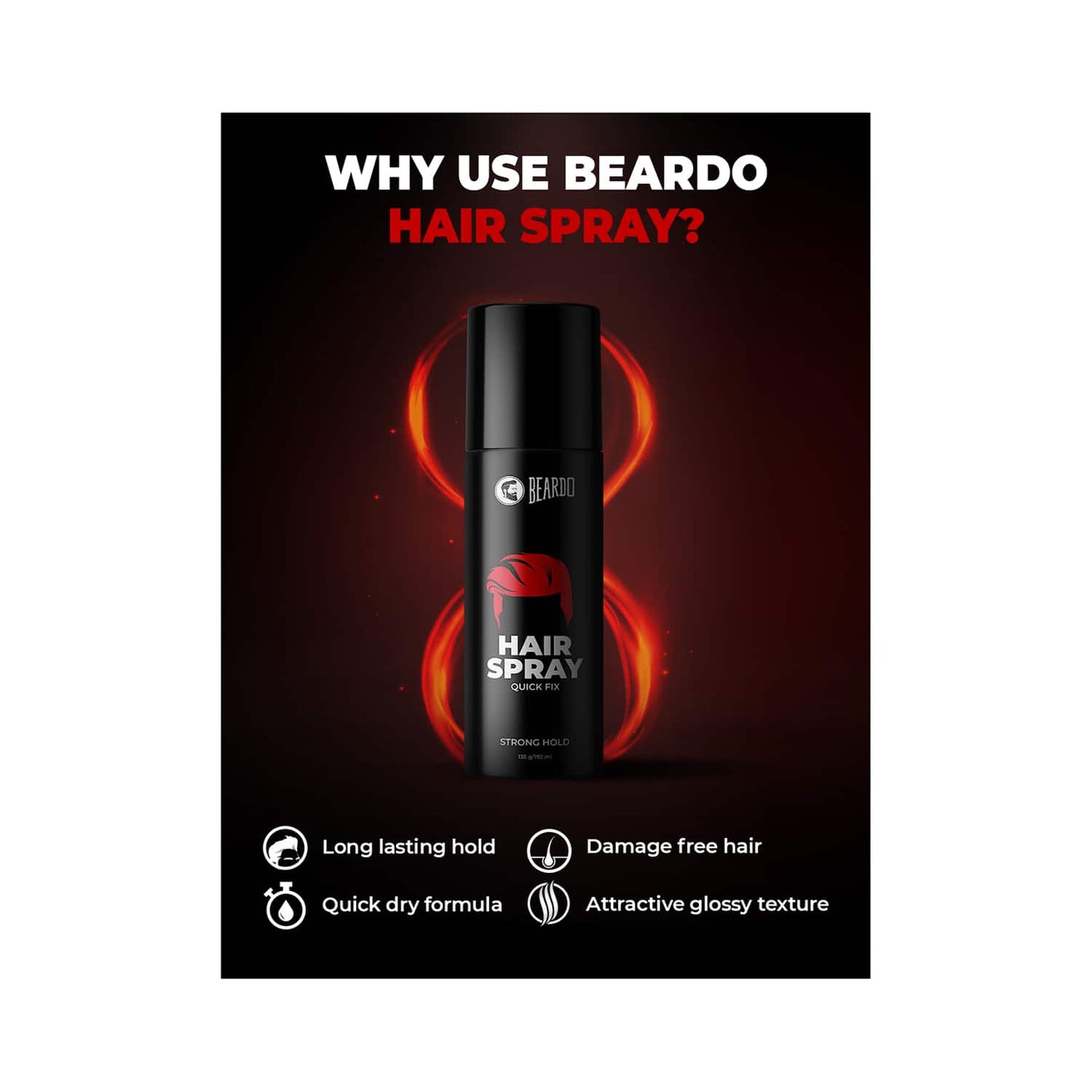 Beardo Strong Hold Hair Spray (192ml)