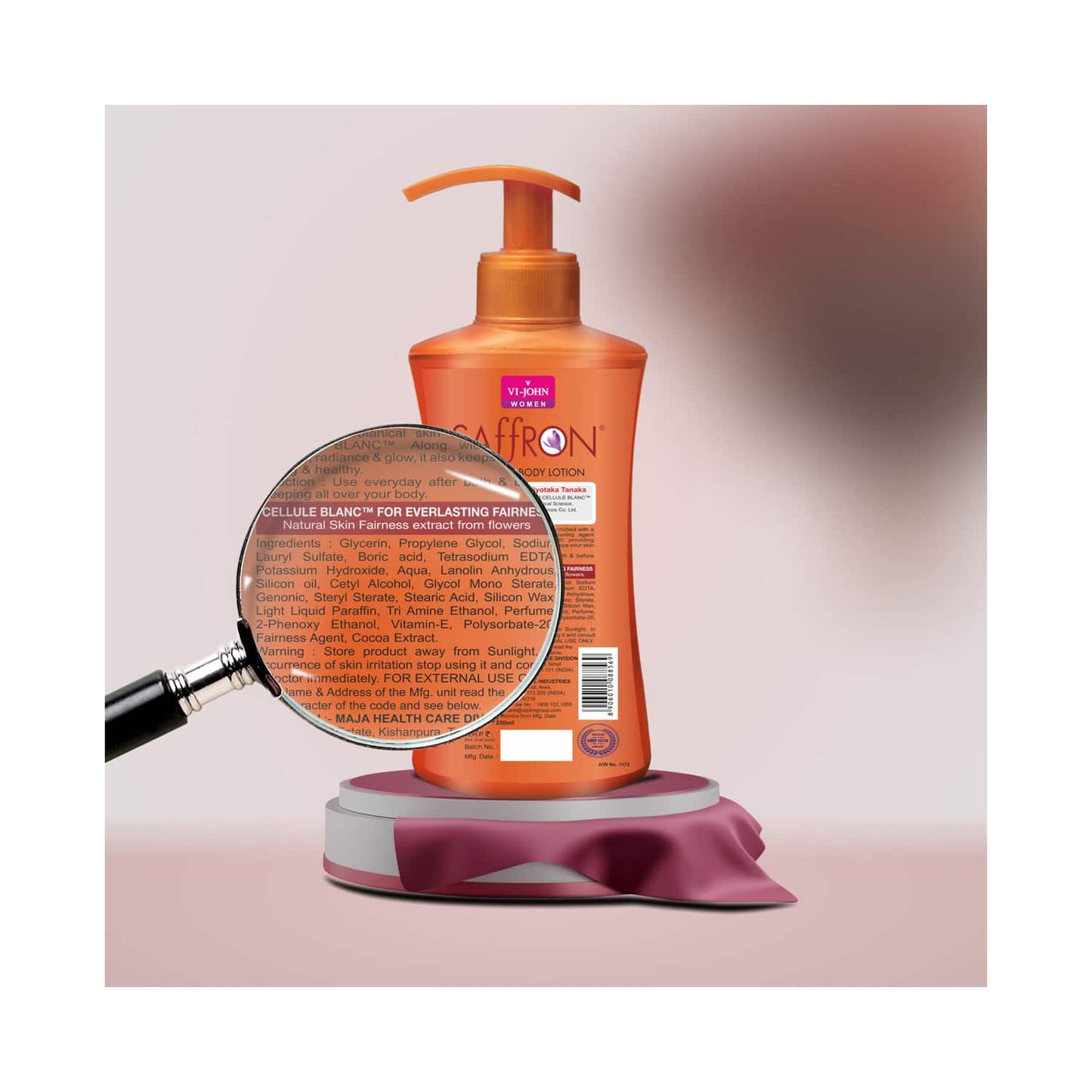 VI-JOHN Saffron Cocoa Butter Fairness Body Lotion (250ml)