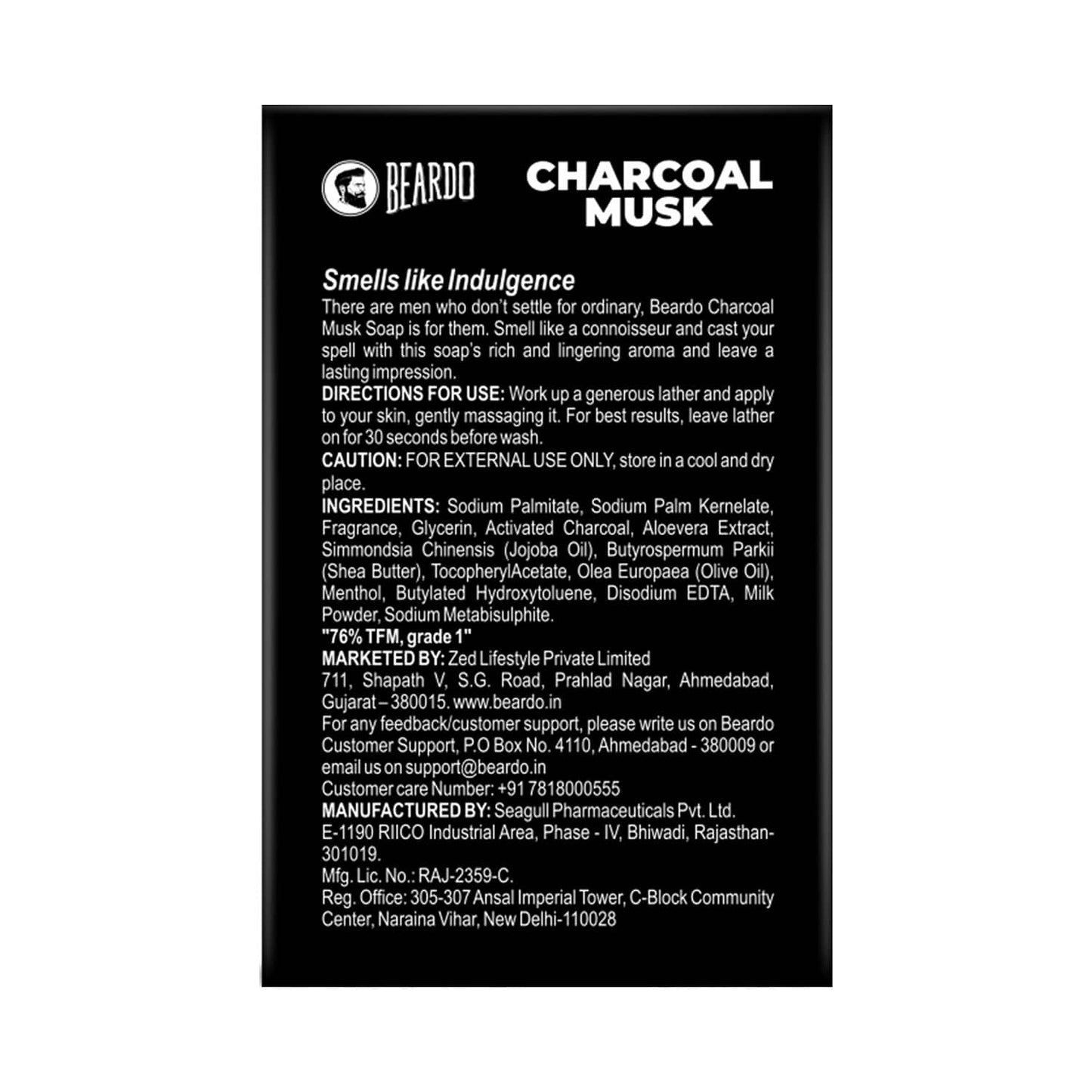 Beardo Charcoal Musk Soap For Men (100g)